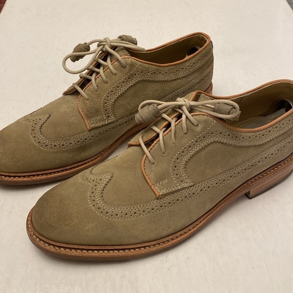 The Frye Co. John A Frye Men\'s Wingtip Tan Suede Leather Shoes Size 9.5 D main image 7
